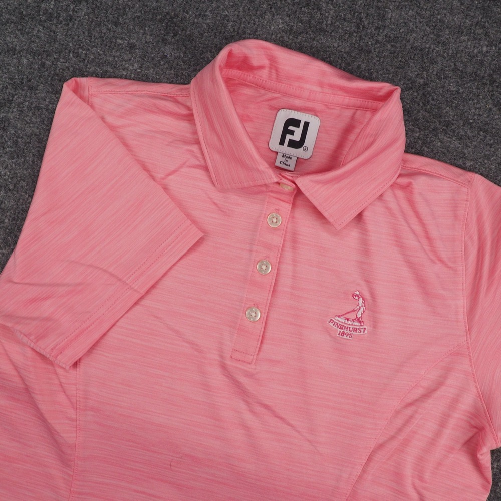 Pinehurst Polo Women Small Pink Solid FootJoy Golf Course Activewear Athletic